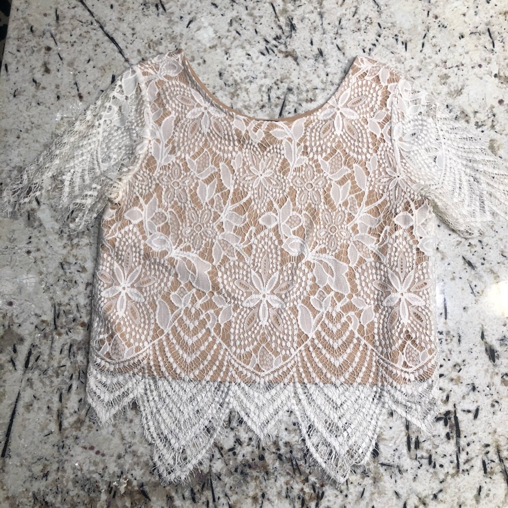 White Lace top from express